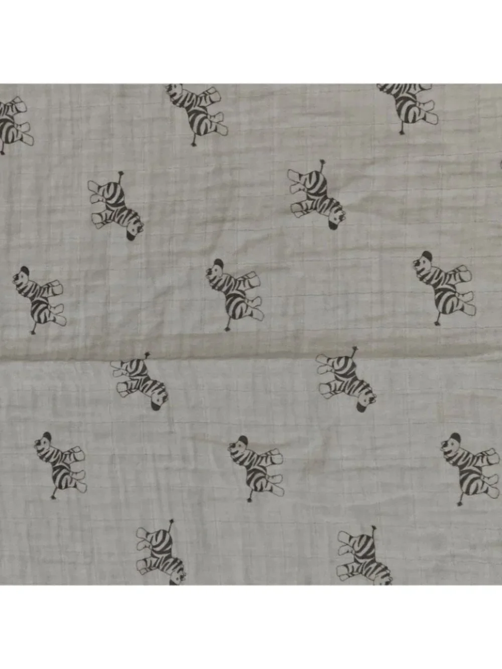 Amazing Baby Zebra Muslin Swaddle Blanket 100% Cotton White Gray 32x32